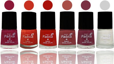 

Fabia Nail Polish Matte Look Attractive Your Nails Pure Wine-Orange-Reddish Red-Dark Peach-Plum-White(Pack of 6)