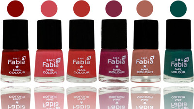 

Fabia Nail Polish Matte Look Attractive Your Nails Bold Red-Strawberry-Candy Orange-Dark Magenta-Coral-Pine Green(Pack of 6)