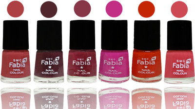 

Fabia Nail Polish Matte Look Attractive Your Nails Peach-Wine-Wine Red-Pink Pink-Fire Orange-Strawberry(Pack of 6)
