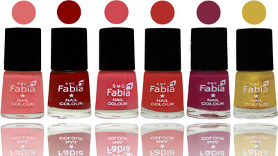 

Fabia Nail Polish Matte Look Attractive Your Nails Baby Pink-Bold Red-Strawberry-Candy Orange-Dark Magenta-Mattis gold(Pack of 6)