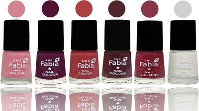 

Fabia Nail Polish Matte Look Attractive Your Nails Rose-Boysenberry-Peach-Wine-Wine Red-White(Pack of 6)
