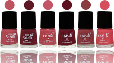 

Fabia Nail Polish Matte Look Attractive Your Nails Coral Pink -Jam-Light Pink-Maroon-Dark Nude-Punch Pink(Pack of 6)