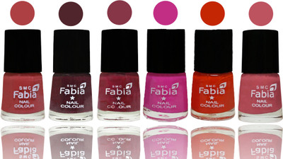 

Fabia Nail Polish Matte Look Attractive Your Nails Peach-Wine-Wine Red-Pink Pink-Fire Orange-Coral Pink(Pack of 6)
