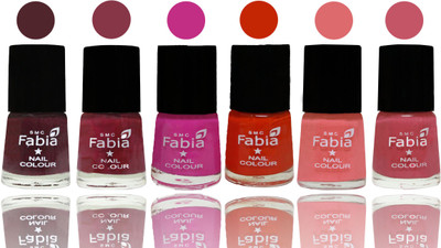 

Fabia Nail Polish Matte Look Attractive Your Nails Wine-Wine Red-Pink Pink-Fire Orange-Baby Pink-Light Pink(Pack of 6)