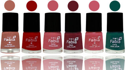 

Fabia Nail Polish Matte Look Attractive Your Nails Coral-Red-Coral Pink -Jam-Light Pink-Pine Green(Pack of 6)