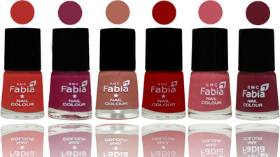 

Fabia Nail Polish Matte Look Attractive Your Nails Candy Orange-Dark Magenta-Coral-Red-Coral Pink -Jam(Pack of 6)
