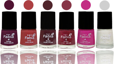 

Fabia Nail Polish Matte Look Attractive Your Nails Boysenberry-Peach-Wine-Wine Red-Pink Pink-White(Pack of 6)