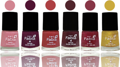 

Fabia Nail Polish Matte Look Attractive Your Nails Rose-Boysenberry-Peach-Wine-Wine Red-Mattis gold(Pack of 6)