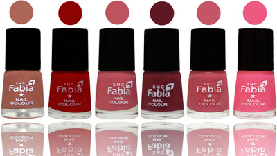 

Fabia Nail Polish Matte Look Attractive Your Nails Coral-Red-Coral Pink -Jam-Light Pink-Shock Pink Light(Pack of 6)