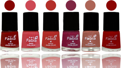 

Fabia Nail Polish Matte Look Attractive Your Nails Bold Red-Strawberry-Candy Orange-Dark Magenta-Coral-Red(Pack of 6)