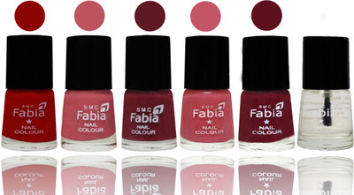

Fabia Nail Polish Matte Look Attractive Your Nails Red-Coral Pink -Jam-Light Pink-Maroon-Top Coat(Pack of 6)