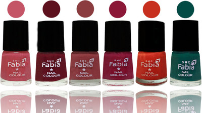

Fabia Nail Polish Matte Look Attractive Your Nails Light Pink-Maroon-Dark Nude-Pure Wine-Orange-Pine Green(Pack of 6)