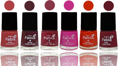 

Fabia Nail Polish Matte Look Attractive Your Nails Peach-Wine-Wine Red-Pink Pink-Fire Orange-Jam(Pack of 6)