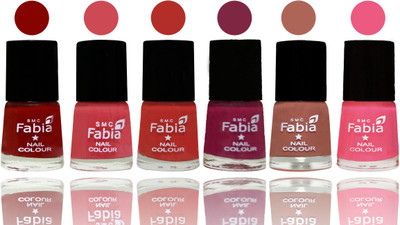 

Fabia Nail Polish Matte Look Attractive Your Nails Bold Red-Strawberry-Candy Orange-Dark Magenta-Coral-Shock Pink Light(Pack of 6)