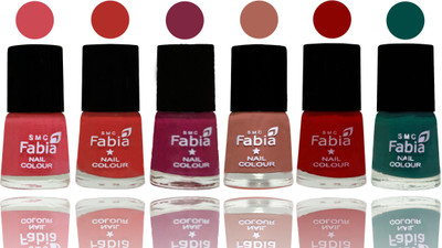 

Fabia Nail Polish Matte Look Attractive Your Nails Strawberry-Candy Orange-Dark Magenta-Coral-Red-Pine Green(Pack of 6)