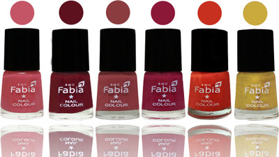 

Fabia Nail Polish Matte Look Attractive Your Nails Light Pink-Maroon-Dark Nude-Pure Wine-Orange-Mattis gold(Pack of 6)