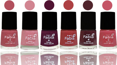 

Fabia Nail Polish Matte Look Attractive Your Nails Mauve Pink-Rose-Boysenberry-Peach-Wine-Light Pink(Pack of 6)
