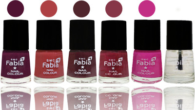 

Fabia Nail Polish Matte Look Attractive Your Nails Boysenberry-Peach-Wine-Wine Red-Pink Pink-Top Coat(Pack of 6)