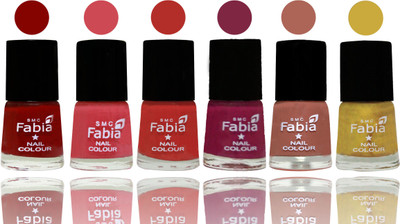 

Fabia Nail Polish Matte Look Attractive Your Nails Bold Red-Strawberry-Candy Orange-Dark Magenta-Coral-Mattis gold(Pack of 6)