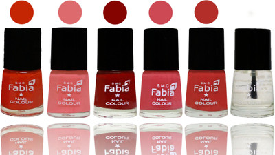 

Fabia Nail Polish Matte Look Attractive Your Nails Fire Orange-Baby Pink-Bold Red-Strawberry-Candy Orange-Top Coat(Pack of 6)
