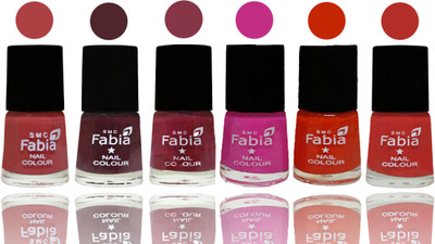 

Fabia Nail Polish Matte Look Attractive Your Nails Peach-Wine-Wine Red-Pink Pink-Fire Orange-Candy Orange(Pack of 6)