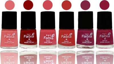 

Fabia Nail Polish Matte Look Attractive Your Nails Baby Pink-Bold Red-Strawberry-Candy Orange-Dark Magenta-Pure Wine(Pack of 6)