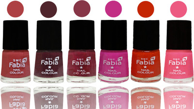 

Fabia Nail Polish Matte Look Attractive Your Nails Peach-Wine-Wine Red-Pink Pink-Fire Orange-Shock Pink Light(Pack of 6)