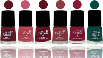 

Fabia Nail Polish Matte Look Attractive Your Nails Jam-Light Pink-Maroon-Dark Nude-Pure Wine-Pine Green(Pack of 6)