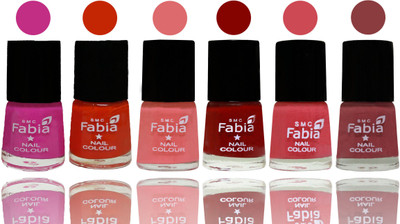 

Fabia Nail Polish Matte Look Attractive Your Nails Pink Pink-Fire Orange-Baby Pink-Bold Red-Strawberry-Dark Nude(Pack of 6)