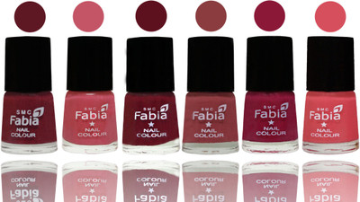 

Fabia Nail Polish Matte Look Attractive Your Nails Jam-Light Pink-Maroon-Dark Nude-Pure Wine-Punch Pink(Pack of 6)