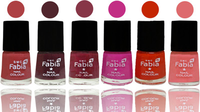 

Fabia Nail Polish Matte Look Attractive Your Nails Peach-Wine-Wine Red-Pink Pink-Fire Orange-Baby Pink(Pack of 6)