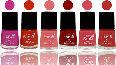 

Fabia Nail Polish Matte Look Attractive Your Nails Pink Pink-Fire Orange-Baby Pink-Bold Red-Strawberry-Candy Orange(Pack of 6)
