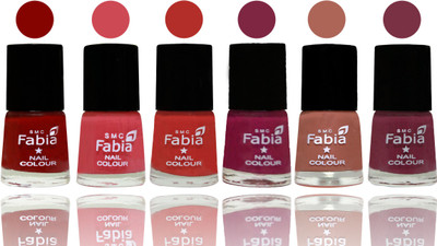 

Fabia Nail Polish Matte Look Attractive Your Nails Bold Red-Strawberry-Candy Orange-Dark Magenta-Coral-Plum(Pack of 6)