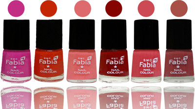 

Fabia Nail Polish Matte Look Attractive Your Nails Pink Pink-Fire Orange-Baby Pink-Bold Red-Strawberry-Dark Peach(Pack of 6)