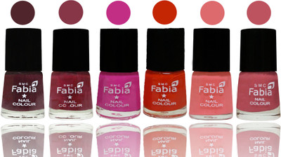 

Fabia Nail Polish Matte Look Attractive Your Nails Wine-Wine Red-Pink Pink-Fire Orange-Baby Pink-Coral Pink(Pack of 6)