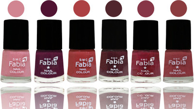 

Fabia Nail Polish Matte Look Attractive Your Nails Rose-Boysenberry-Peach-Wine-Wine Red-Dark Nude(Pack of 6)