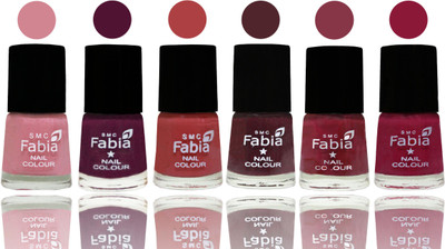 

Fabia Nail Polish Matte Look Attractive Your Nails Rose-Boysenberry-Peach-Wine-Wine Red-Pure Wine(Pack of 6)