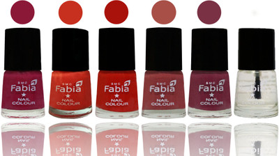 

Fabia Nail Polish Matte Look Attractive Your Nails Pure Wine-Orange-Reddish Red-Dark Peach-Plum-Top Coat(Pack of 6)
