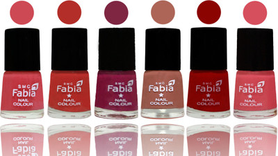 

Fabia Nail Polish Matte Look Attractive Your Nails Strawberry-Candy Orange-Dark Magenta-Coral-Red-Punch Pink(Pack of 6)