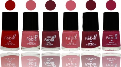 

Fabia Nail Polish Matte Look Attractive Your Nails Red-Coral Pink -Jam-Light Pink-Maroon-Pure Wine(Pack of 6)