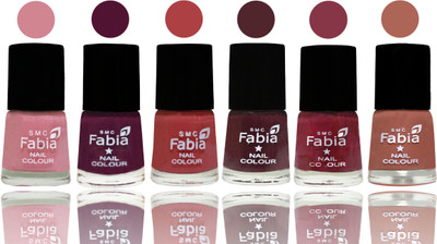 

Fabia Nail Polish Matte Look Attractive Your Nails Rose-Boysenberry-Peach-Wine-Wine Red-Coral(Pack of 6)