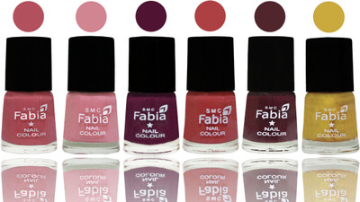 

Fabia Nail Polish Matte Look Attractive Your Nails Mauve Pink-Rose-Boysenberry-Peach-Wine-Mattis gold(Pack of 6)