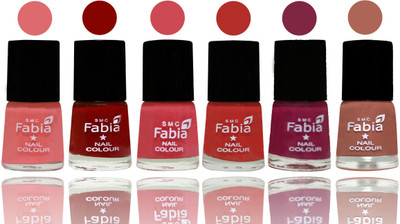 

Fabia Nail Polish Matte Look Attractive Your Nails Baby Pink-Bold Red-Strawberry-Candy Orange-Dark Magenta-Coral(Pack of 6)