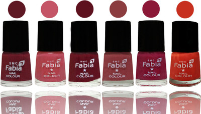 

Fabia Nail Polish Matte Look Attractive Your Nails Jam-Light Pink-Maroon-Dark Nude-Pure Wine-Orange(Pack of 6)