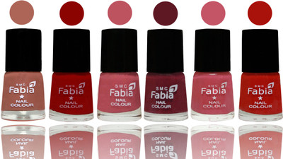 

Fabia Nail Polish Matte Look Attractive Your Nails Coral-Red-Coral Pink -Jam-Light Pink-Reddish Red(Pack of 6)