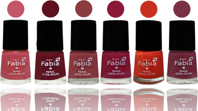 

Fabia Nail Polish Matte Look Attractive Your Nails Light Pink-Maroon-Dark Nude-Pure Wine-Orange-Plum(Pack of 6)