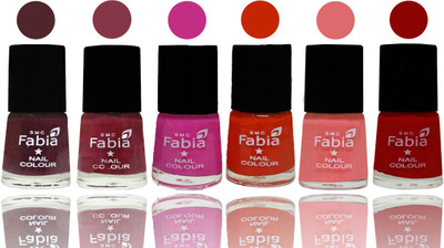 

Fabia Nail Polish Matte Look Attractive Your Nails Wine-Wine Red-Pink Pink-Fire Orange-Baby Pink-Red(Pack of 6)