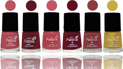 

Fabia Nail Polish Matte Look Attractive Your Nails Coral Pink -Jam-Light Pink-Maroon-Dark Nude-Mattis gold(Pack of 6)