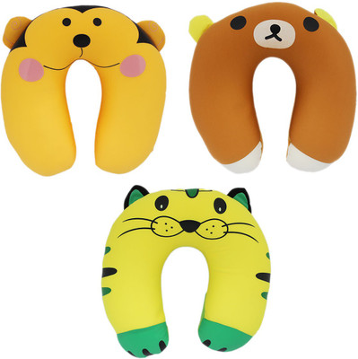 

Tootpado Travel Neck Pillow Frog 10"x11" (28cm) - Pack of 3 (CHNK19) - Neck Rest Travel Cushion With Microbeads Filling Neck Pillow(Multicolor)