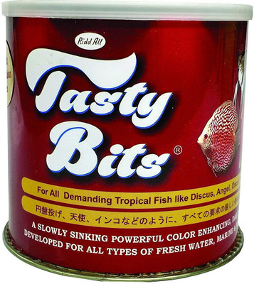 

TASTY Healthy Fish Food for Tropical Fish-Discus, Angel, Oscar, Parrot Shrimp, Sea Food 200 g Dry Fish Food